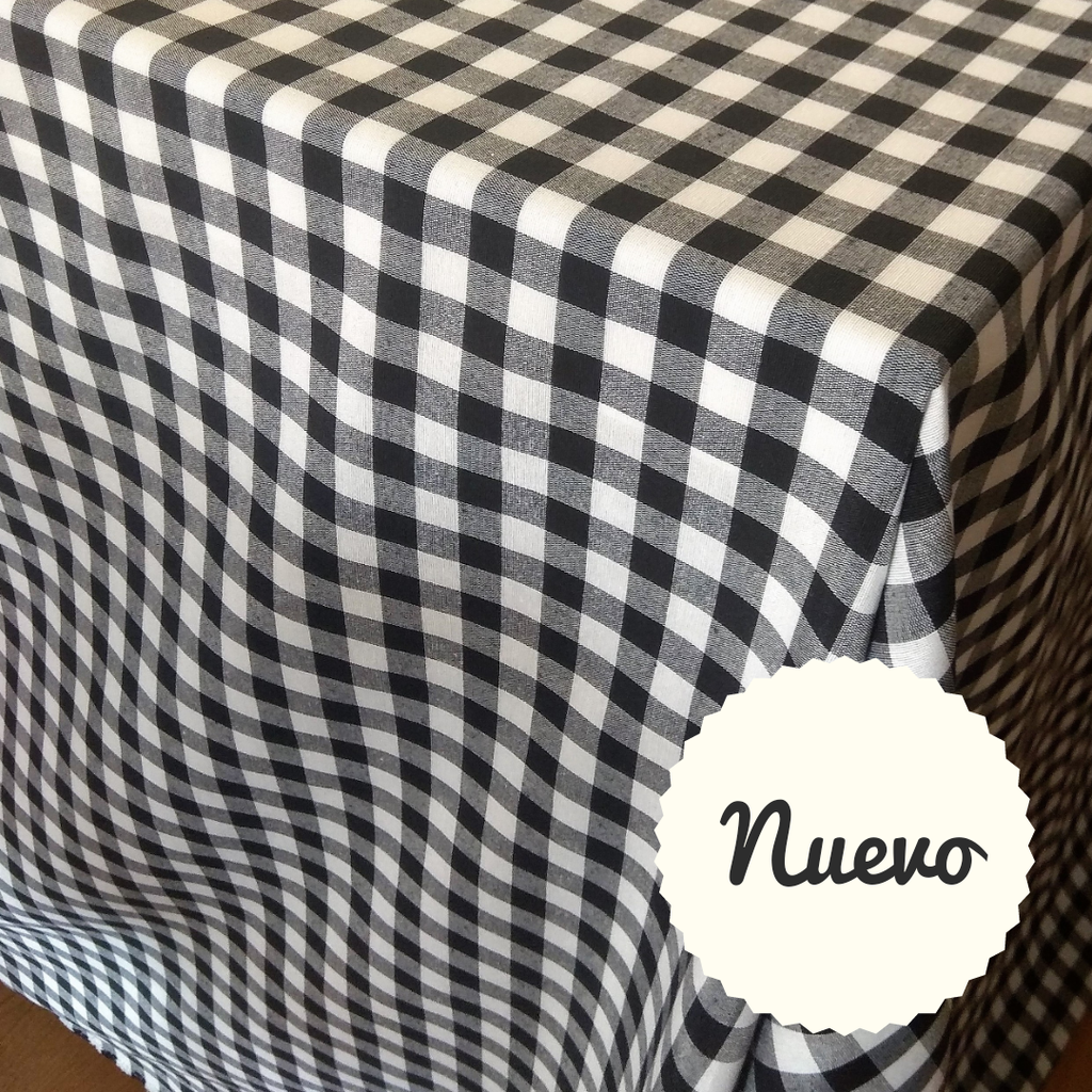MANTEL VICHY BLANCO Y NEGRO