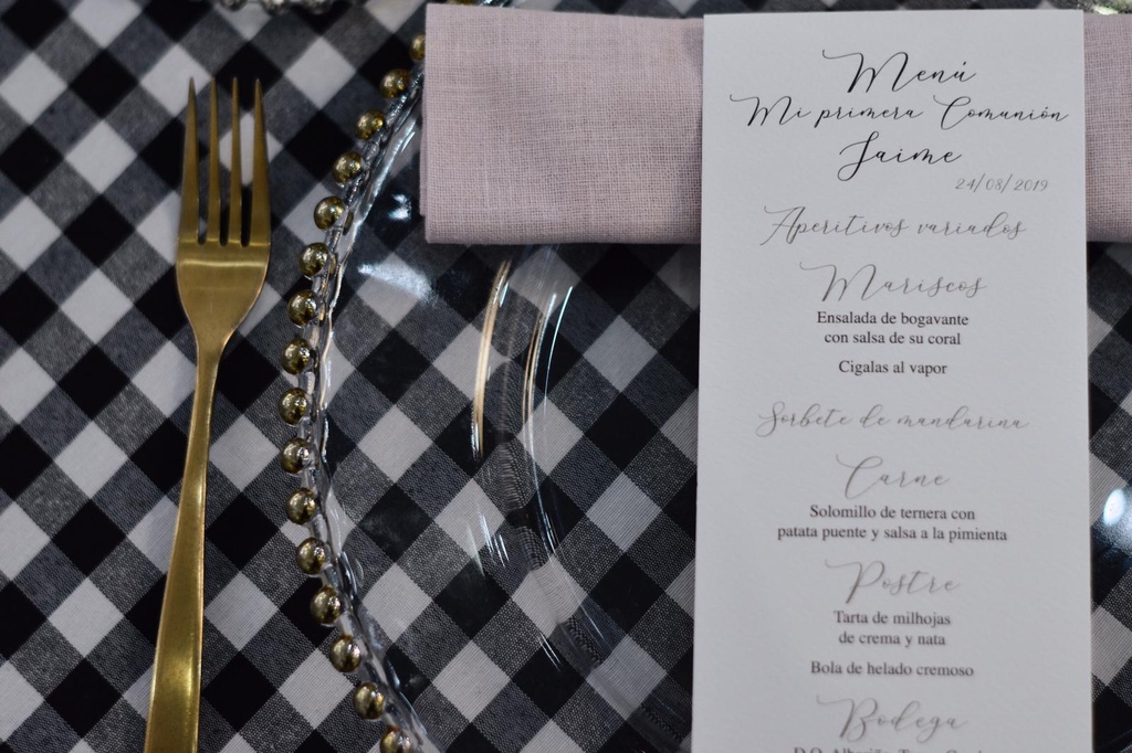 MANTEL VICHY BLANCO Y NEGRO